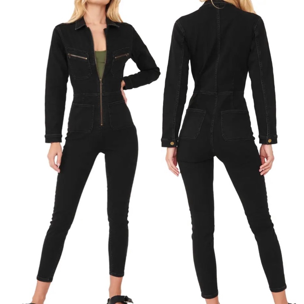 Free people black Lennox jumpsuit